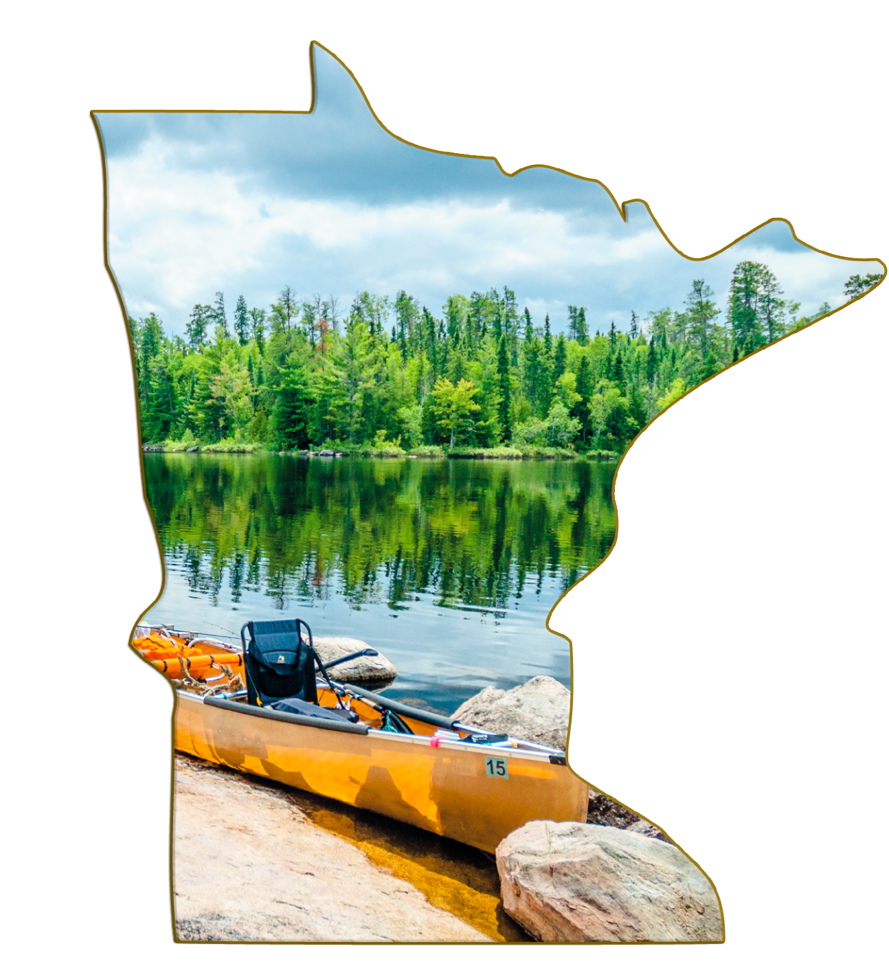 Minnesota shaped magnet made of wood featuring beautiful Minnesota photography