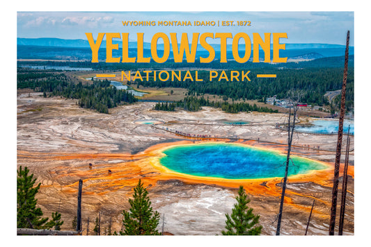 Yellowstone, Grand Prismatic Spring National Park Vintage Poster Puzzle