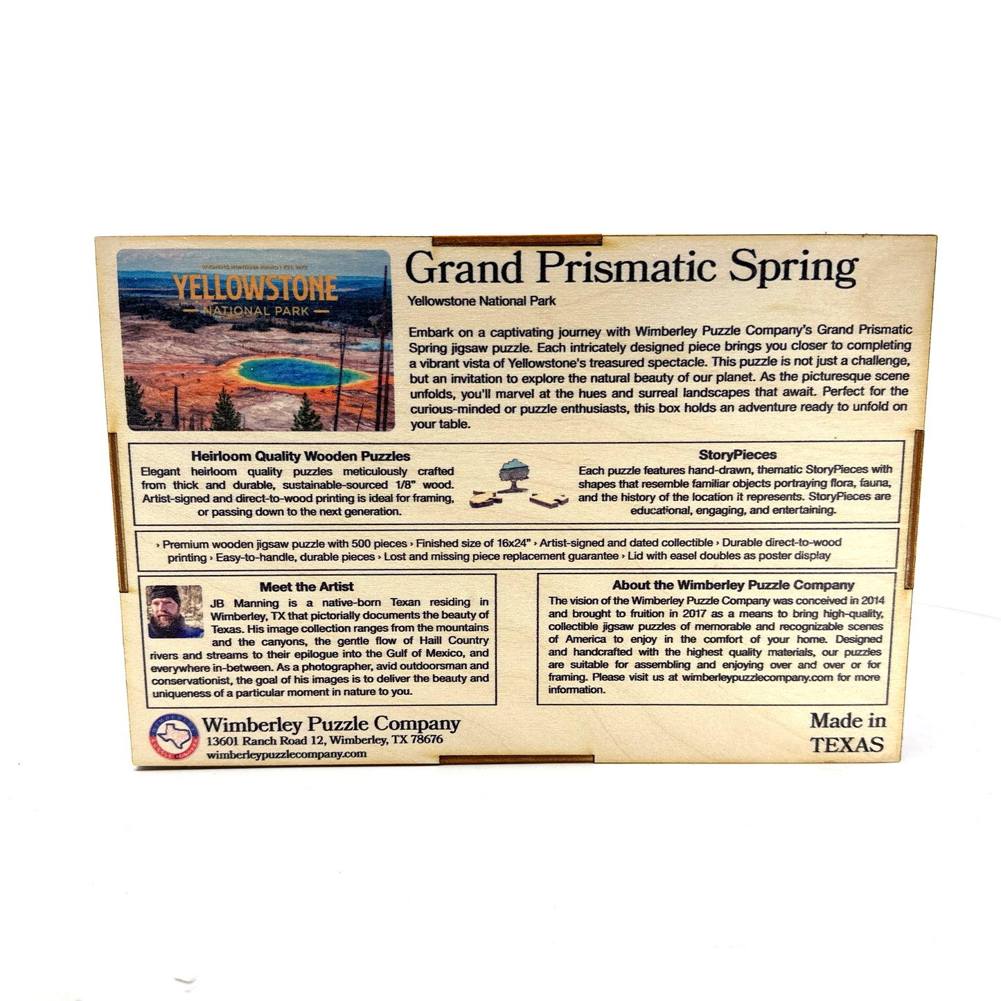 Yellowstone, Grand Prismatic Spring National Park Vintage Poster Puzzle