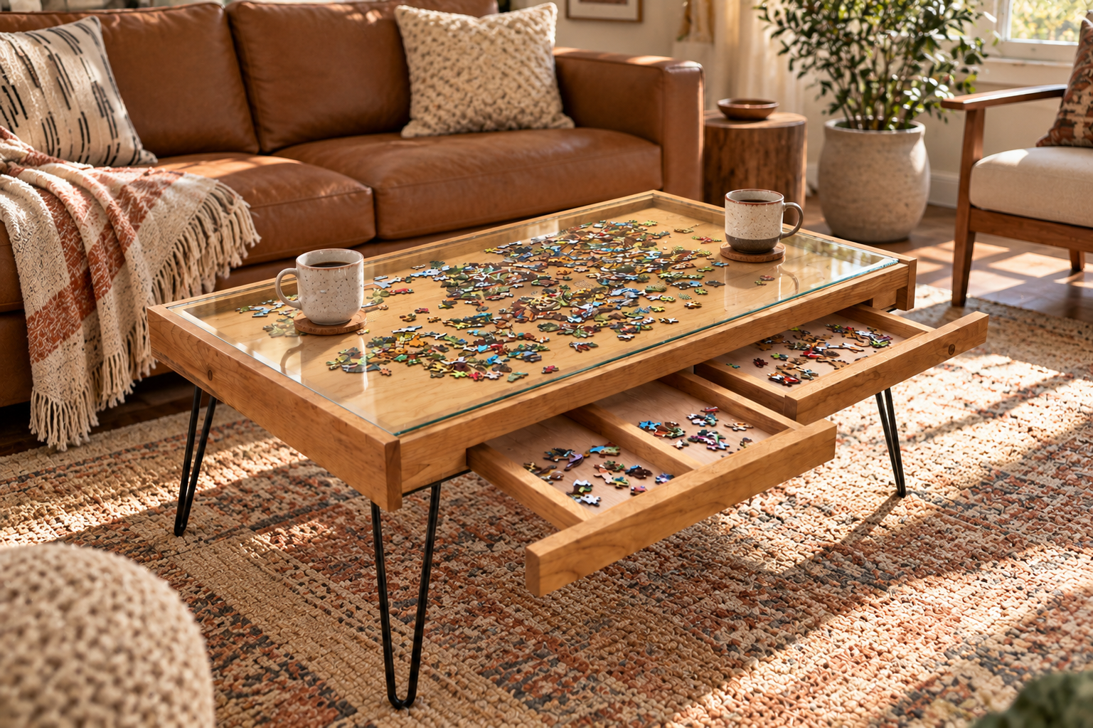 The Puzzle Coffee Table – Wimberley Puzzle Company