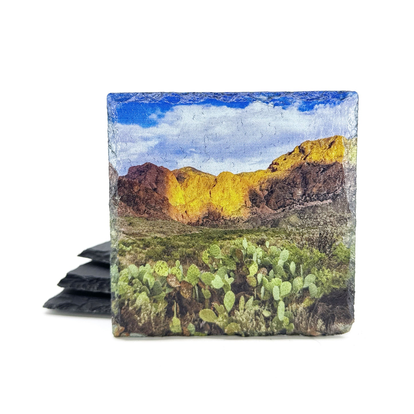 Quintessential Big Bend, Black Slate Coaster Set of 4