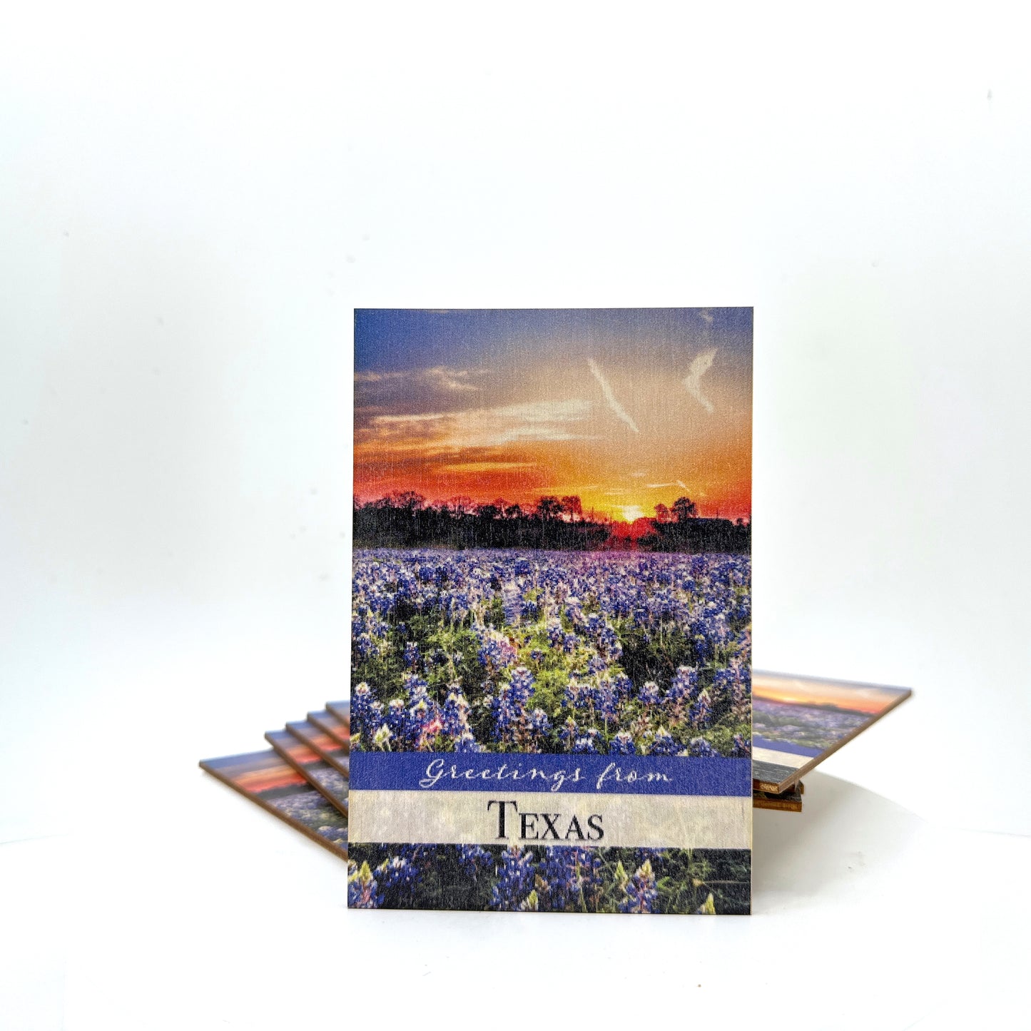 Texas Bluebonnet Wooden Postcard