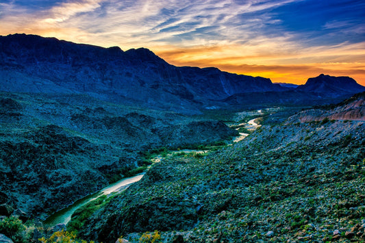 Highway 170 Sunset - Rio Grande River From Lajitas | National Parks Puzzle | 250, 500, 1000 Pieces