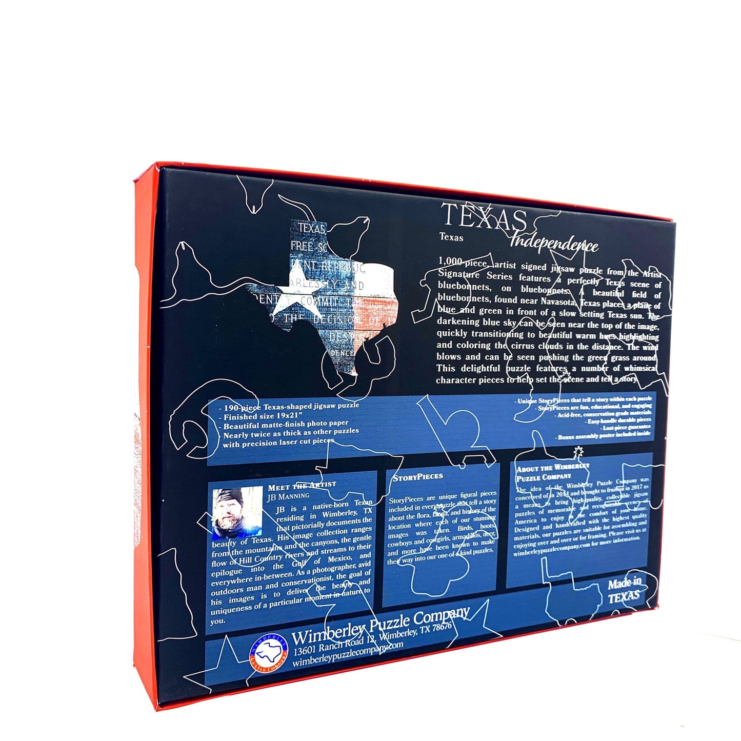 Texas Independence - A Texas Shaped Puzzle | 190 Piece Puzzle | Wimberley Puzzle Company