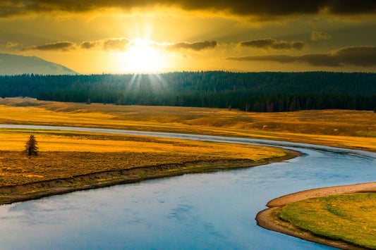 Yellowstone River Sunset | Yellowstone National Park Puzzle | 250, 500, 1000 Pieces