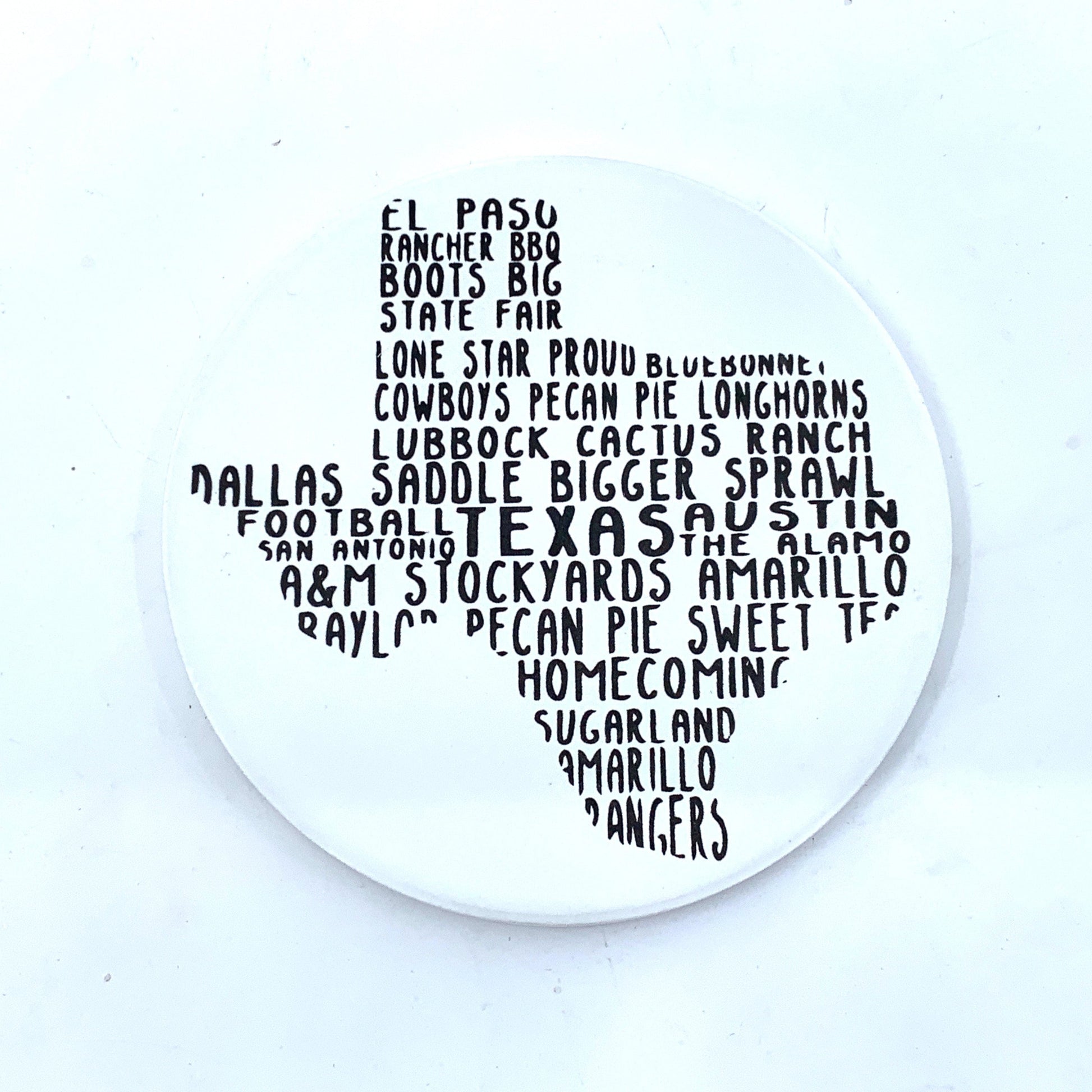 Wimberley Puzzle Company Coasters Texas Word Art Sandstone Coaster Set