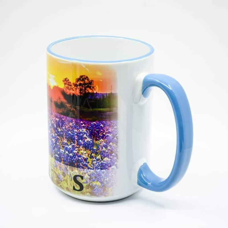 Wimberley Puzzle Company Coffee Mug Bluebonnet Sunset Coffee Mug - 15 oz. Ceramic Coffee Cup