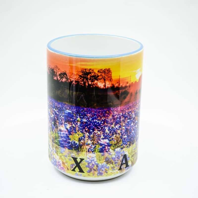 Wimberley Puzzle Company Coffee Mug Bluebonnet Sunset Coffee Mug - 15 oz. Ceramic Coffee Cup
