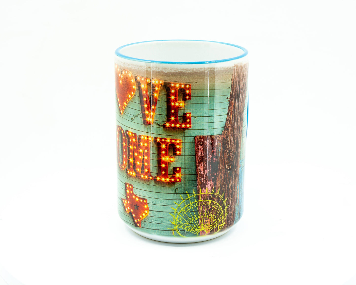 Wimberley Puzzle Company Coffee Mug Love Home Texas Mug - 15 oz. Ceramic Coffee Cup