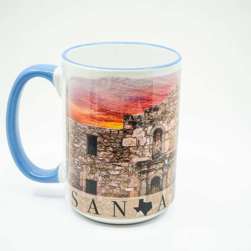 Remember the Alamo, San Antonio Coffee Mug - 15 oz. Ceramic Coffee Cup | Wimberley Puzzle Company