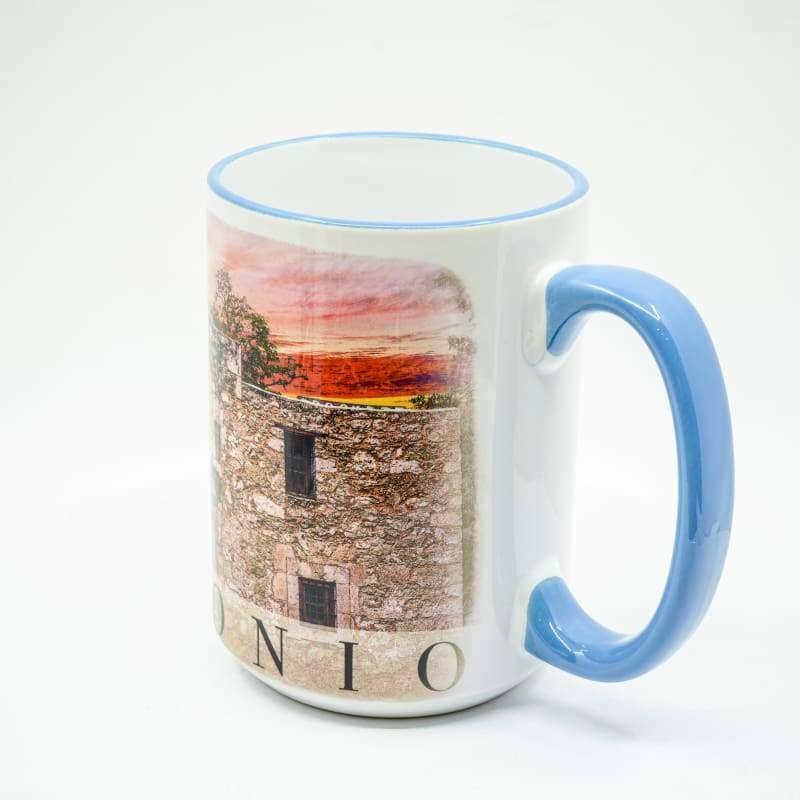 Remember the Alamo, San Antonio Coffee Mug - 15 oz. Ceramic Coffee Cup | Wimberley Puzzle Company
