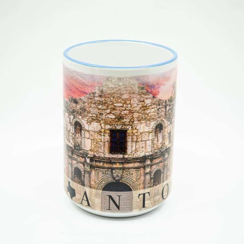Remember the Alamo, San Antonio Coffee Mug - 15 oz. Ceramic Coffee Cup | Wimberley Puzzle Company