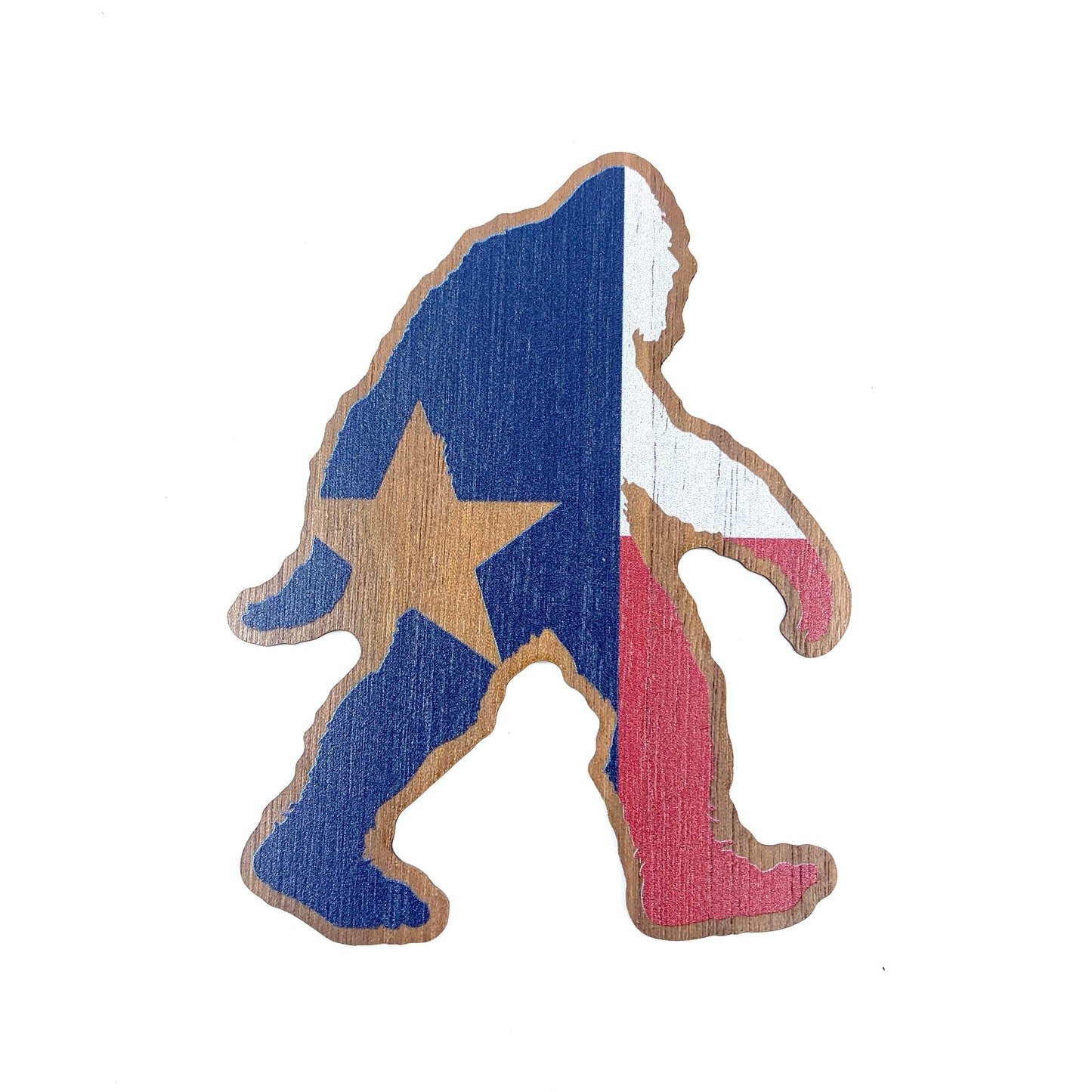 Wimberley Puzzle Company Decorative Stickers Walnut (Dark) Bigfoot Texsquatch Wood Sticker