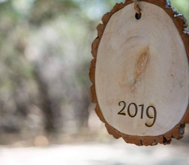 Joy to the World Sheet Music Rustic Live Edge Wood Slice Christmas Ornament | Wimberley Puzzle Company