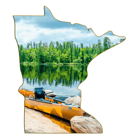 Wimberley Puzzle Company Refrigerator Magnets Boundary Waters Voyageurs | Minnesota-Shaped Jumbo Fridge Magnet