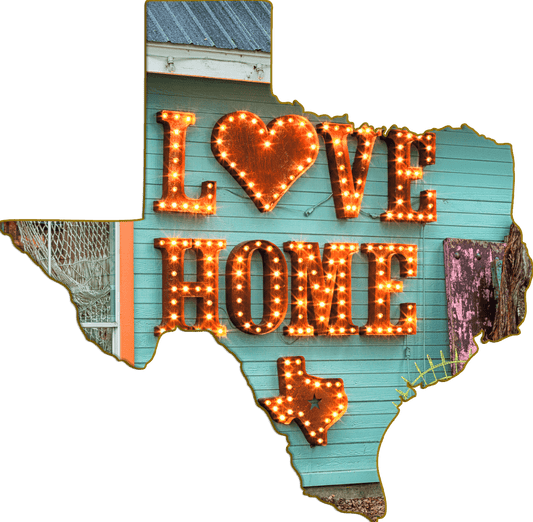 Wimberley Puzzle Company Refrigerator Magnets Love Home | Texas-Shaped Magnet