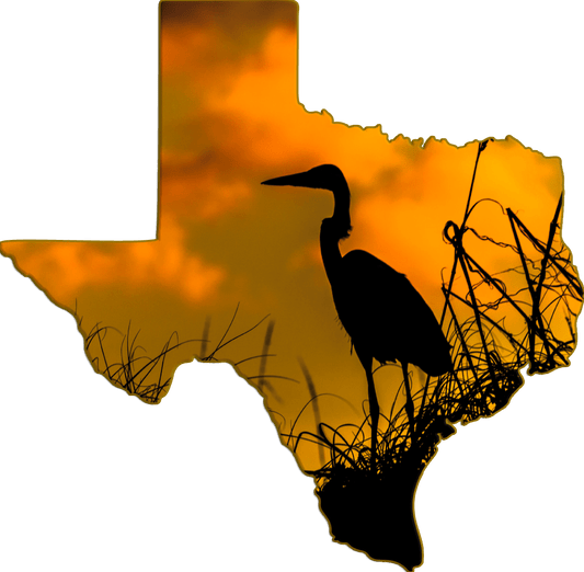 Wimberley Puzzle Company Refrigerator Magnets Padre Island Great Blue Heron Sunset | Texas-Shaped Magnet