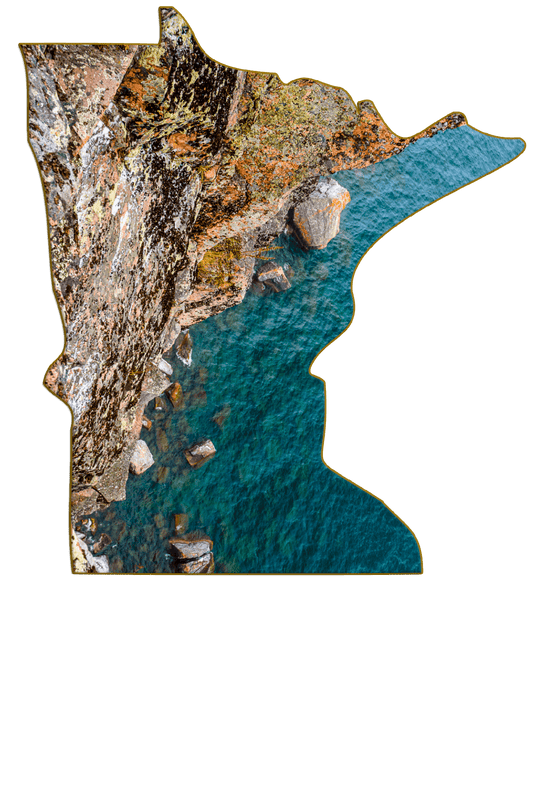 Wimberley Puzzle Company Refrigerator Magnets Palisade Head, Lake Superior North Shore | Minnesota-Shaped Jumbo Fridge Magnet
