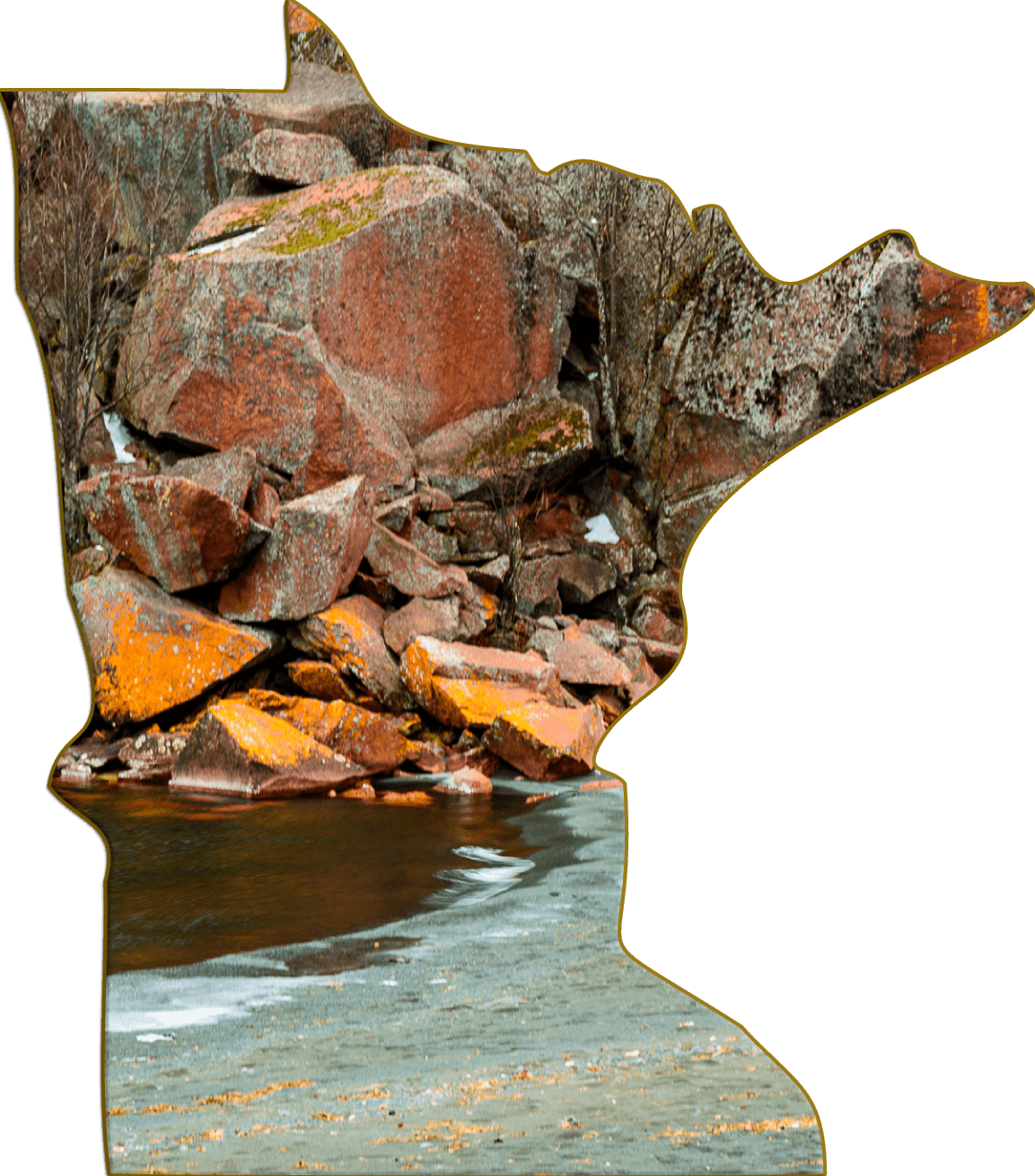 Wimberley Puzzle Company Refrigerator Magnets Superior North Shore, Black Sand Beach | Minnesota-Shaped Jumbo Fridge Magnet