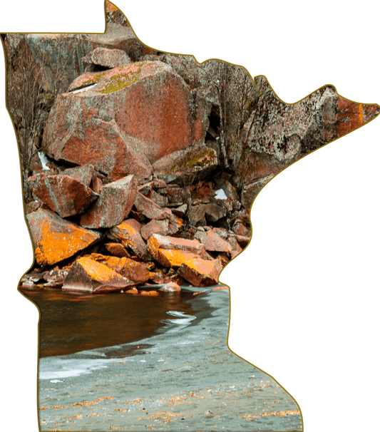 Wimberley Puzzle Company Refrigerator Magnets Superior North Shore, Black Sand Beach | Minnesota-Shaped Jumbo Fridge Magnet