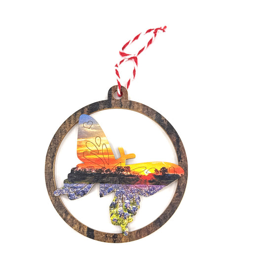 Texas Butterfly Bluebonnet Sunset Ornament | StoryTidings Texas Christmas Ornament Ornament (Copy)
