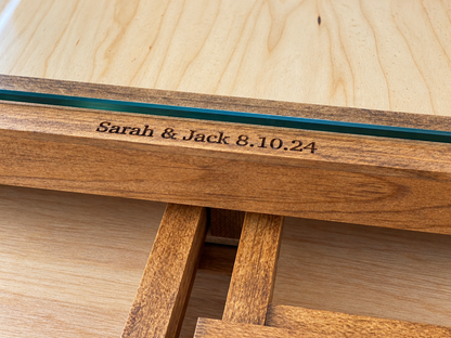 Rustic Puzzle Coffee Table with removable glass top - includes 2 hidden drawers - 24x36"
