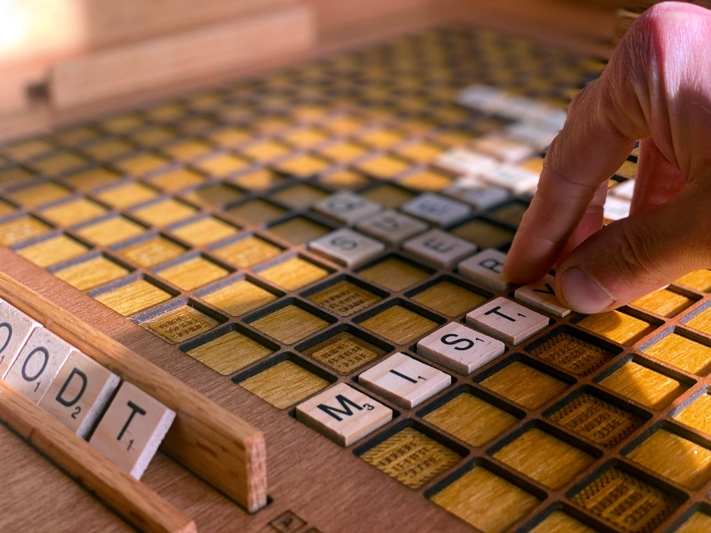Rustic Scrabble Coffee Table with removable top - letter tiles included