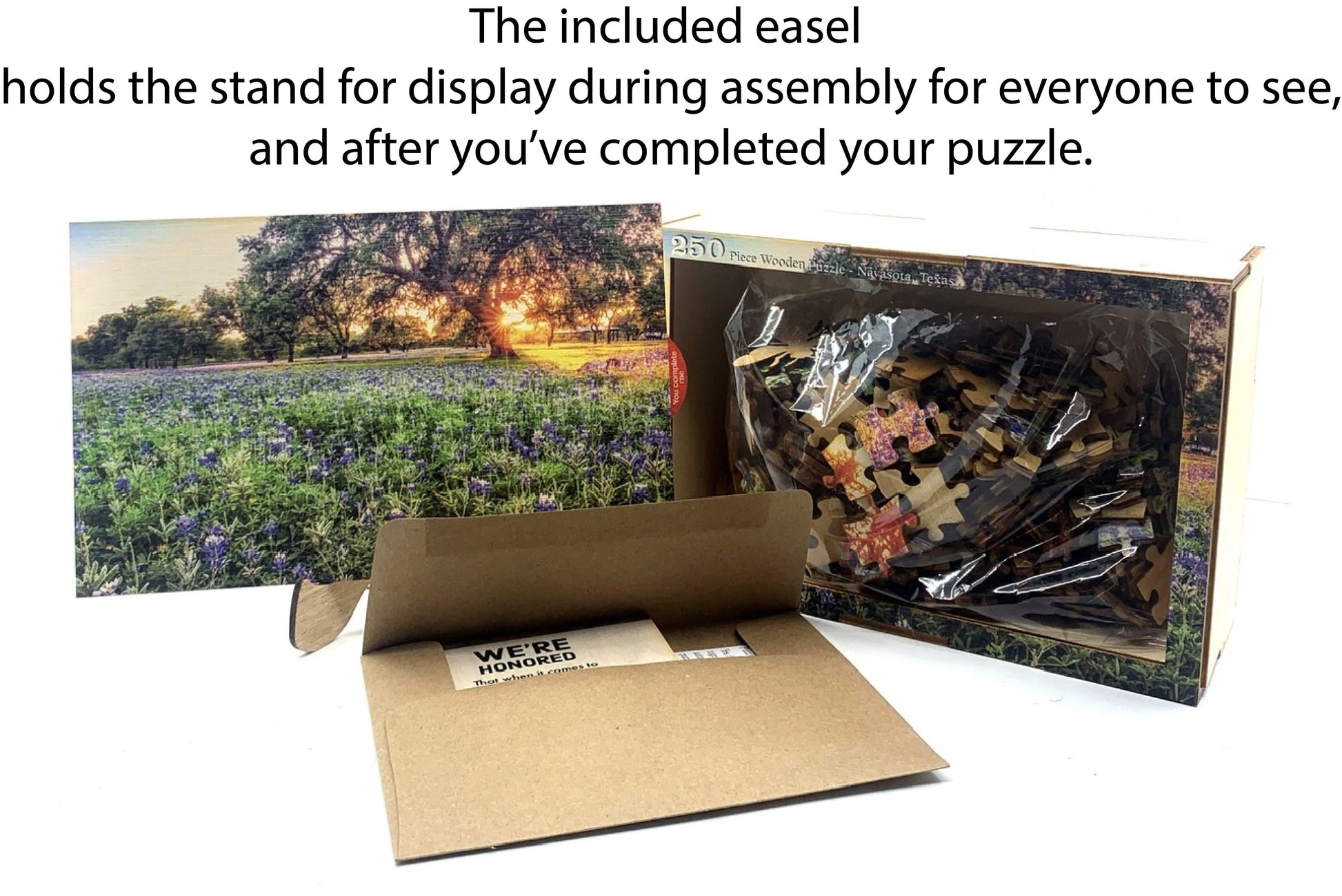 Wimberley Puzzle Company Artist Signature Series Jigsaw Puzzle A Bluebonnet Sunset | Wooden Wildflower Puzzle | 250, 500, 1000 Pieces