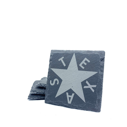 Wimberley Puzzle Company Coasters Zavala Texas Flag Slate Coaster Gift Set