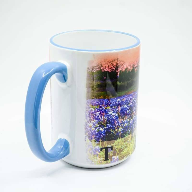 Bluebonnet Sunset Coffee Mug - 15 oz. Ceramic Coffee Cup | Wimberley Puzzle Company