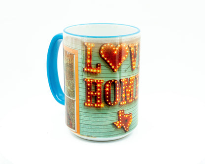 Love Home Texas Mug - 15 oz. Ceramic Coffee Cup | Wimberley Puzzle Company