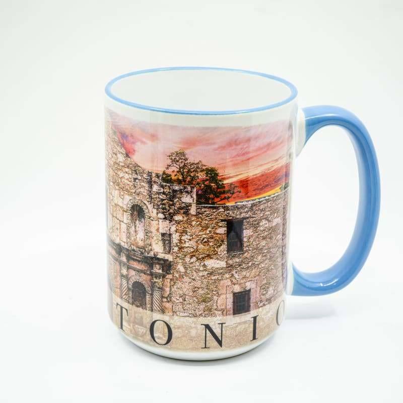 Remember the Alamo, San Antonio Coffee Mug - 15 oz. Ceramic Coffee Cup | Wimberley Puzzle Company