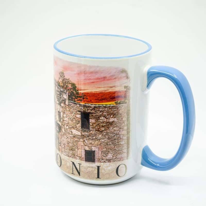 Remember the Alamo, San Antonio Coffee Mug - 15 oz. Ceramic Coffee Cup | Wimberley Puzzle Company