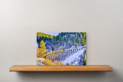Wimberley Puzzle Company Posters, Prints, & Visual Artwork 10x15" Cloudcroft Train Trestle in Winter, New Mexico Wooden Print Wall Art