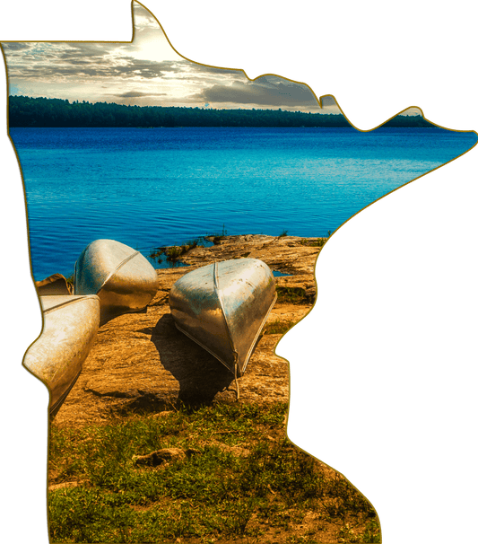 Wimberley Puzzle Company Refrigerator Magnets Boundary Waters Canoe Trip | Minnesota-Shaped Jumbo Fridge Magnet