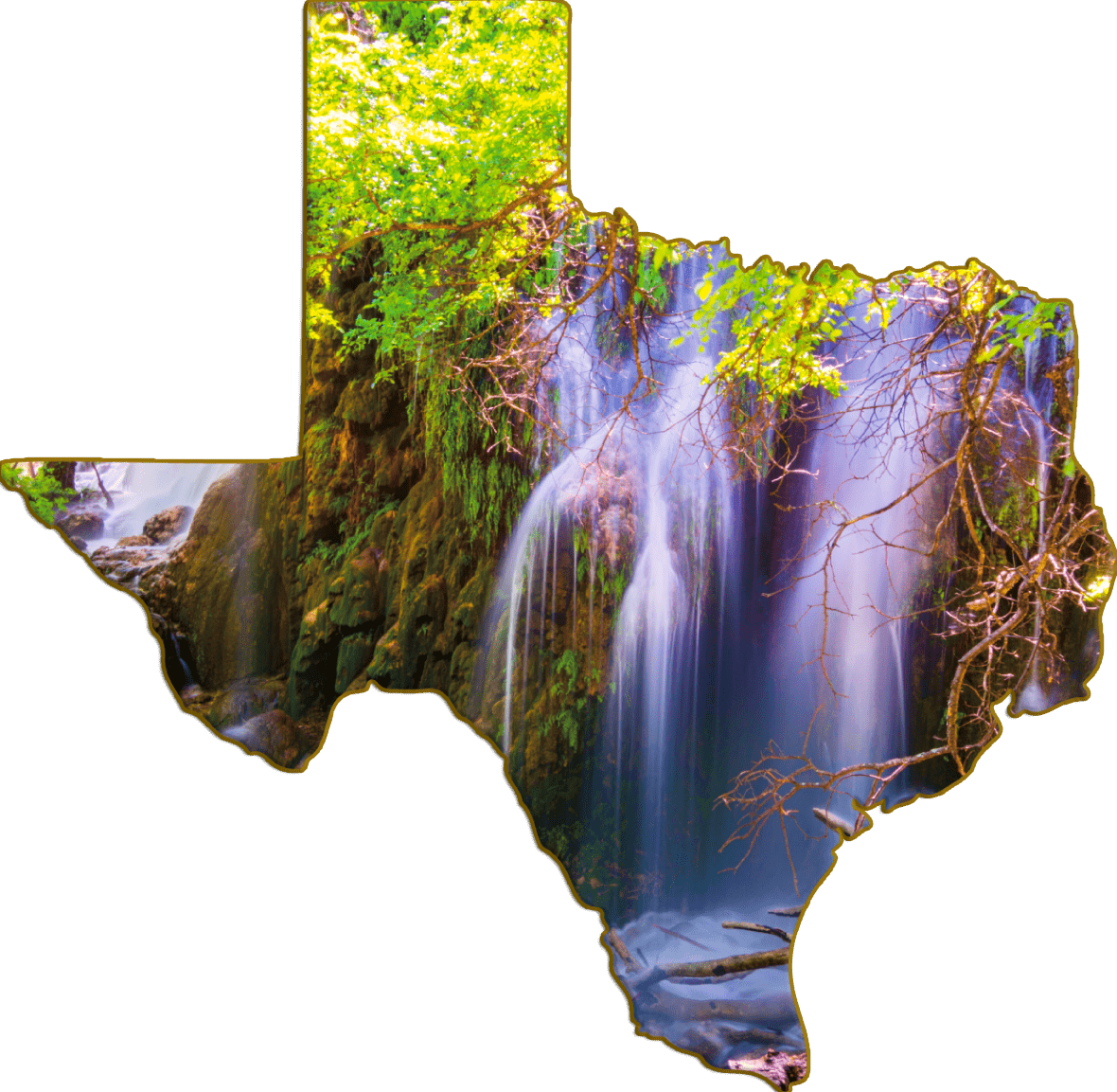 Wimberley Puzzle Company Refrigerator Magnets Gorman Falls Waterfall | Texas-Shaped Magnet