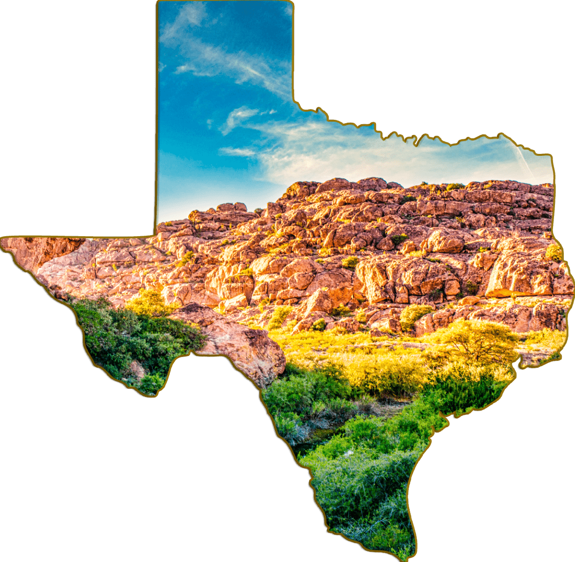 Wimberley Puzzle Company Refrigerator Magnets Hueco Tanks, West Texas | Texas-Shaped Magnet
