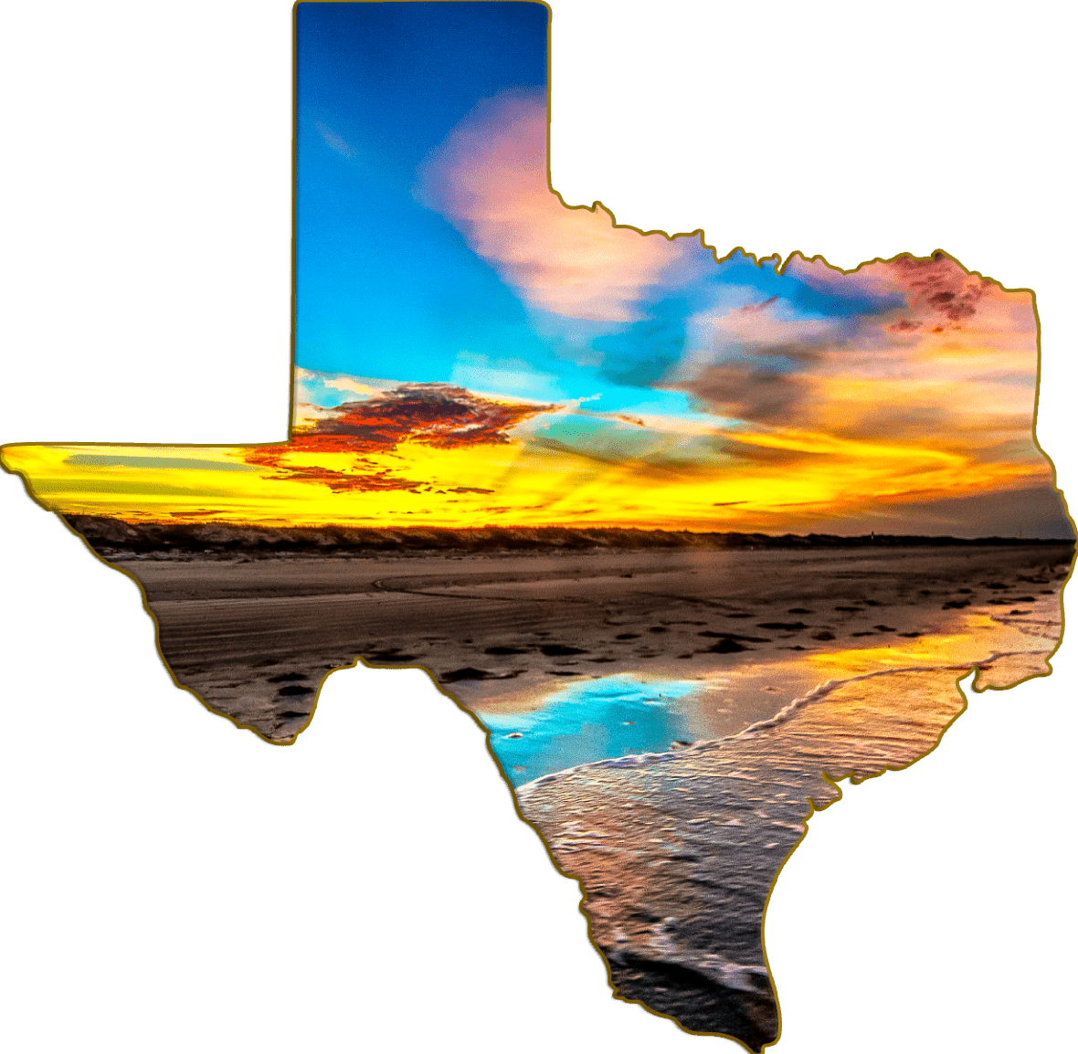 Wimberley Puzzle Company Refrigerator Magnets Padre Island Sunset | Texas-Shaped Magnet