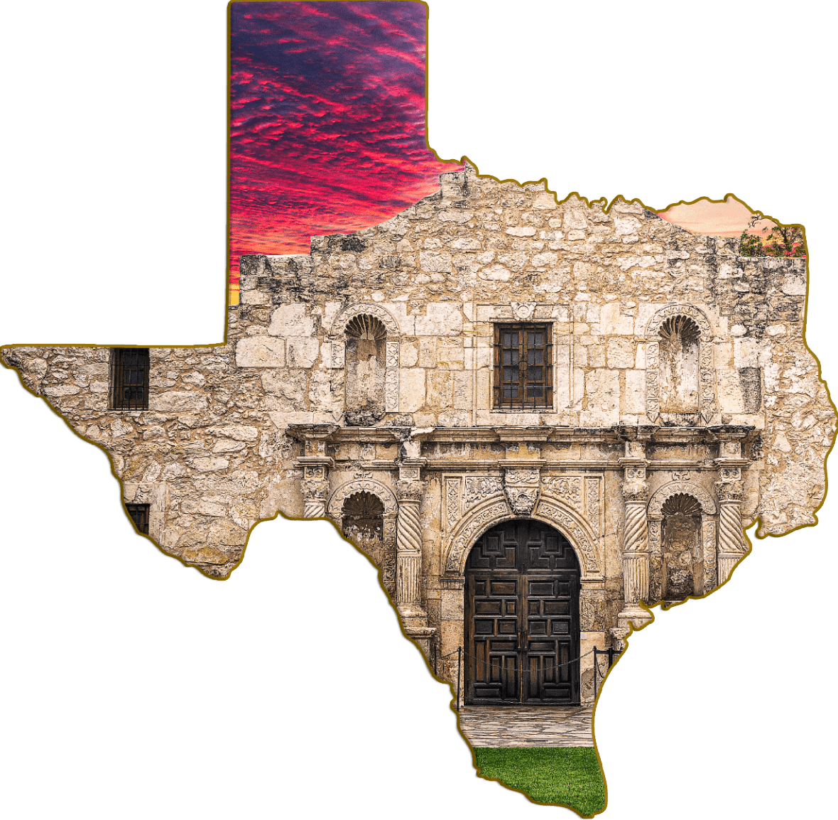 Wimberley Puzzle Company Refrigerator Magnets The Alamo | Texas-Shaped Magnet