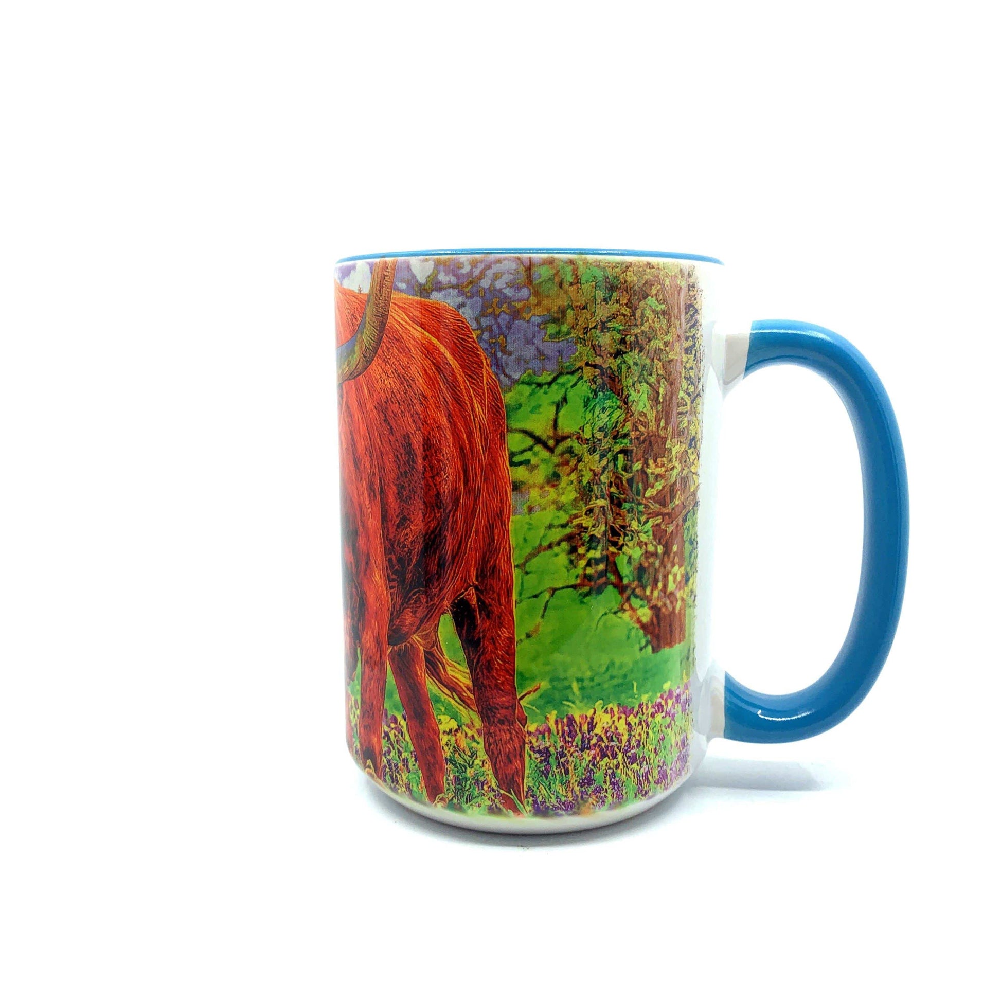 Texas Longhorn & Bluebonnets Coffee Mug | Wimberley Puzzle Company